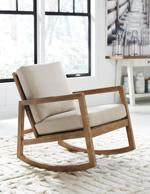 Novelda Neutral Rocker Accent Chair - Lara Furniture