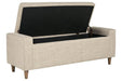 Winler Light Beige Upholstered Accent Bench - Lara Furniture