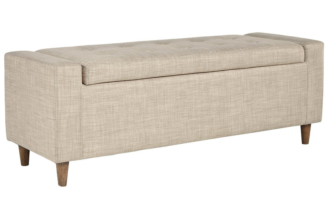 Winler Light Beige Upholstered Accent Bench - Lara Furniture