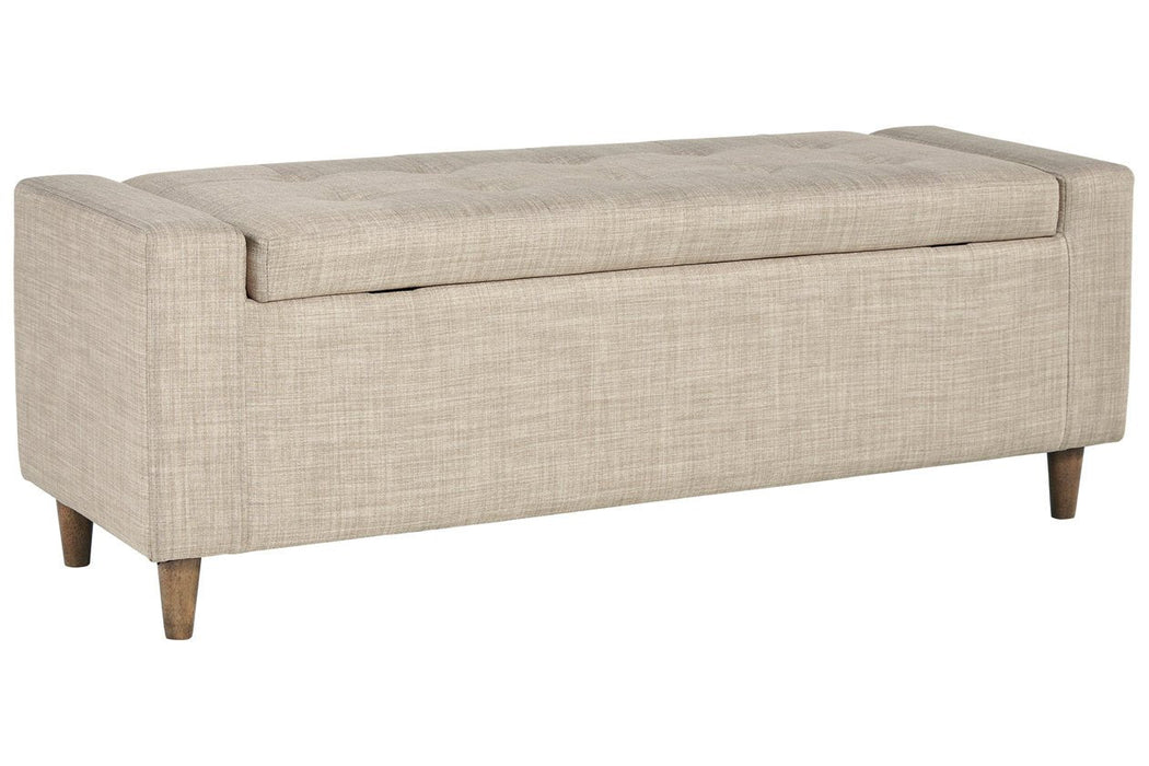 Winler Light Beige Upholstered Accent Bench - Lara Furniture