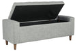 Winler Light Gray Upholstered Accent Bench - Lara Furniture