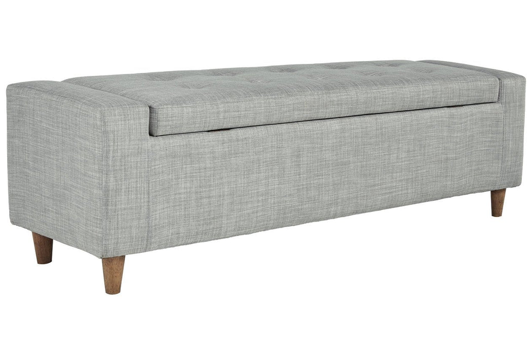 Winler Light Gray Upholstered Accent Bench - Lara Furniture