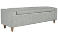 Winler Light Gray Upholstered Accent Bench - Lara Furniture