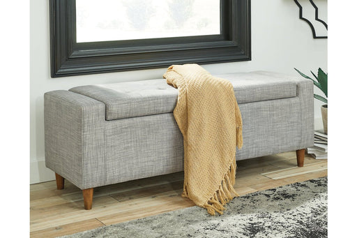 Winler Light Gray Upholstered Accent Bench - Lara Furniture