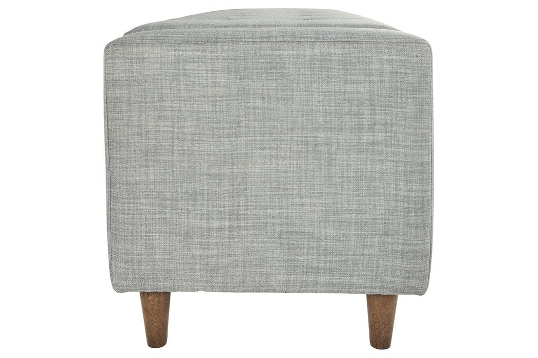 Winler Light Gray Upholstered Accent Bench - Lara Furniture