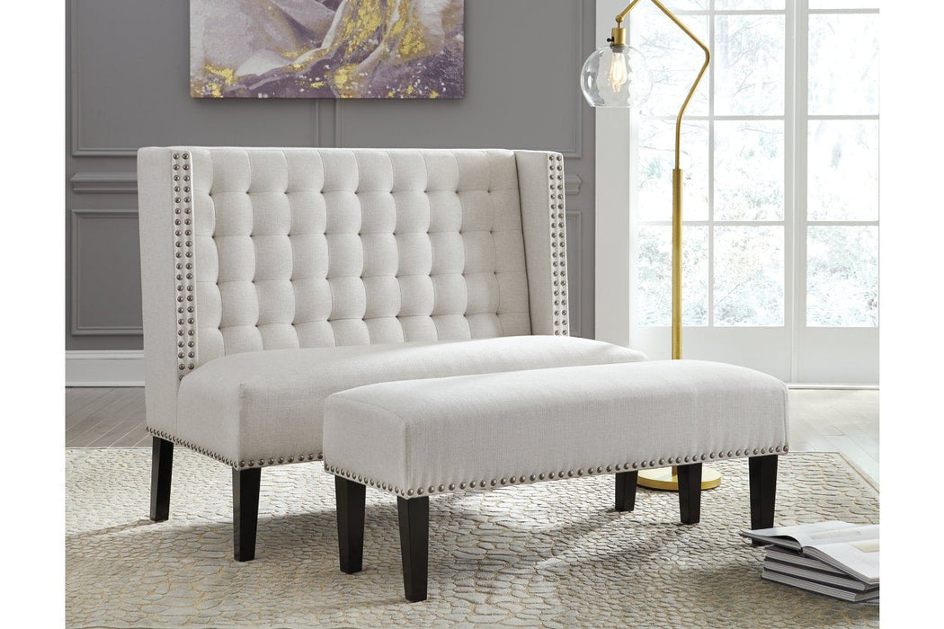 Beauland Ivory Accent Bench - Lara Furniture