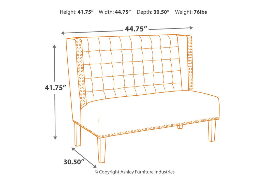 Beauland Ivory Accent Bench - Lara Furniture