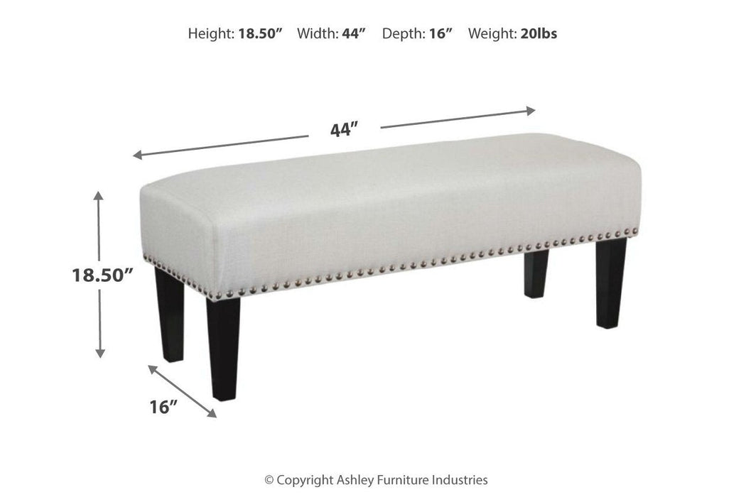 Beauland Ivory Accent Bench - Lara Furniture