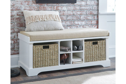 Dowdy White Storage Bench - Lara Furniture