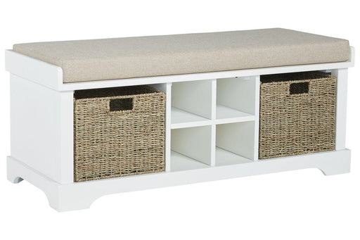 Dowdy White Storage Bench - Lara Furniture