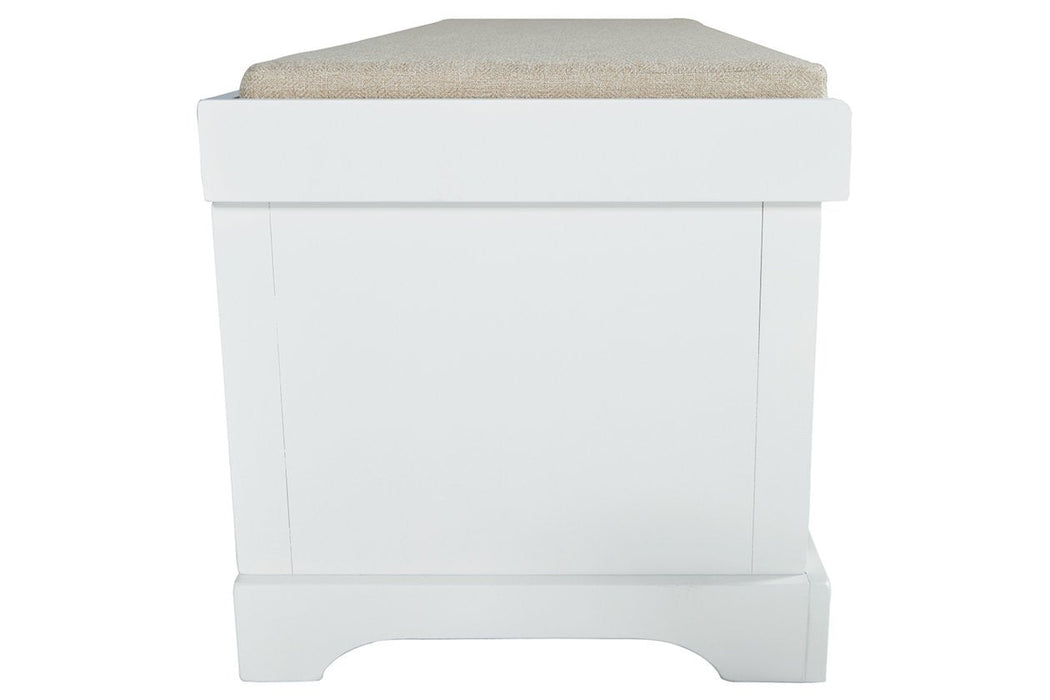 Dowdy White Storage Bench - Lara Furniture