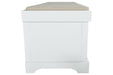 Dowdy White Storage Bench - Lara Furniture
