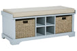 Dowdy Gray Storage Bench - Lara Furniture
