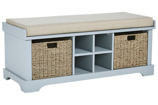 Dowdy Gray Storage Bench - Lara Furniture