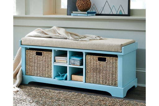 Dowdy Teal Storage Bench - Lara Furniture