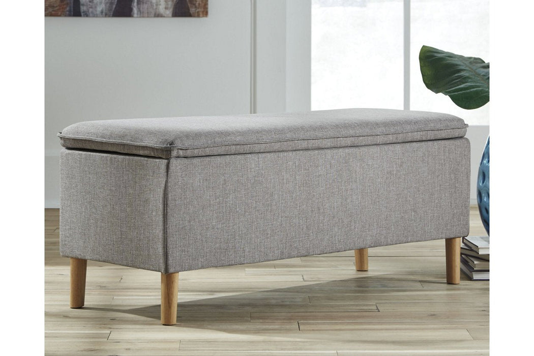 Kaviton Gray Accent Storage Bench - Lara Furniture