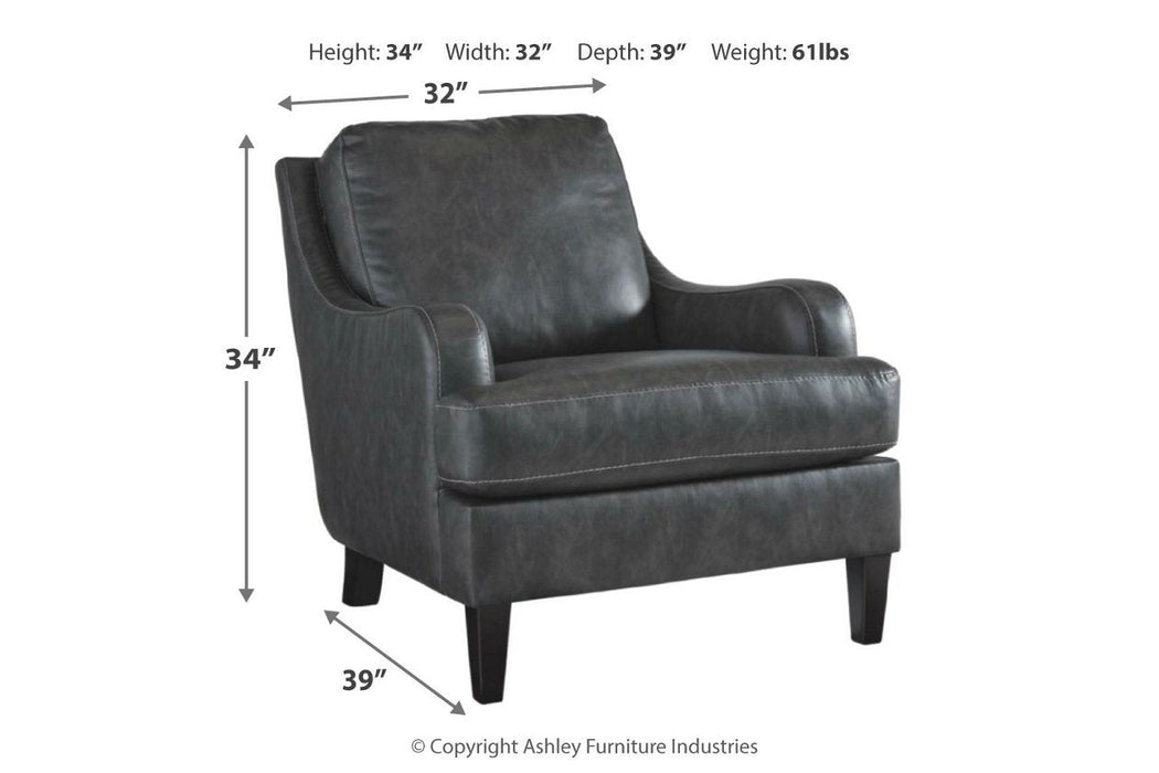 Tirolo Dark Gray Accent Chair - Lara Furniture