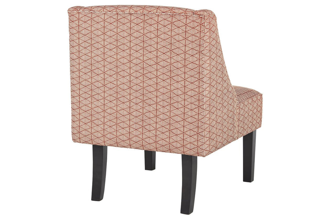 Janesley Orange/Cream Accent Chair - Lara Furniture