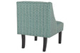 Janesley Teal/Cream Accent Chair - Lara Furniture