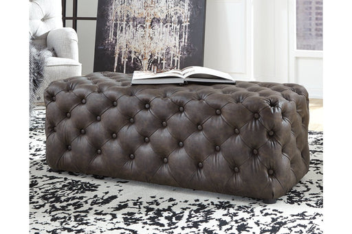 Lister Brown Accent Ottoman - Lara Furniture