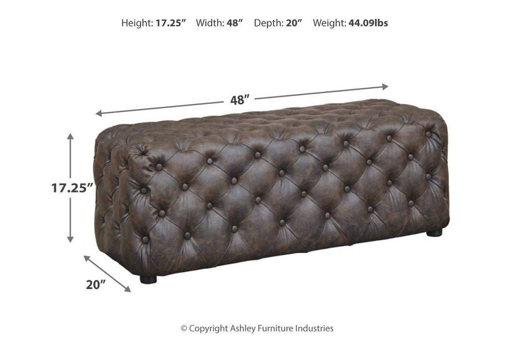 Lister Brown Accent Ottoman - Lara Furniture