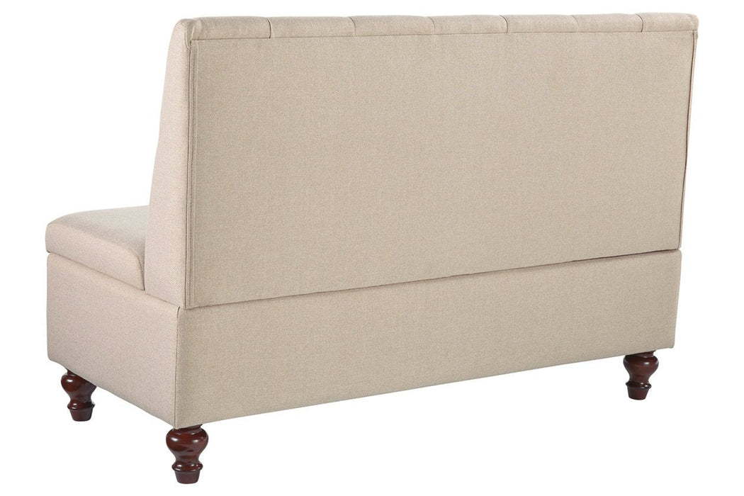 Gwendale Light Beige Storage Bench - Lara Furniture