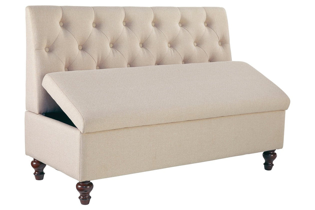 Gwendale Light Beige Storage Bench - Lara Furniture