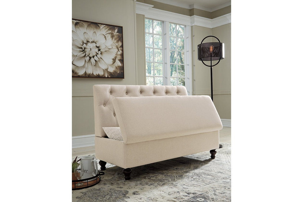 Gwendale Light Beige Storage Bench - Lara Furniture