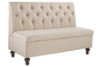 Gwendale Light Beige Storage Bench - Lara Furniture