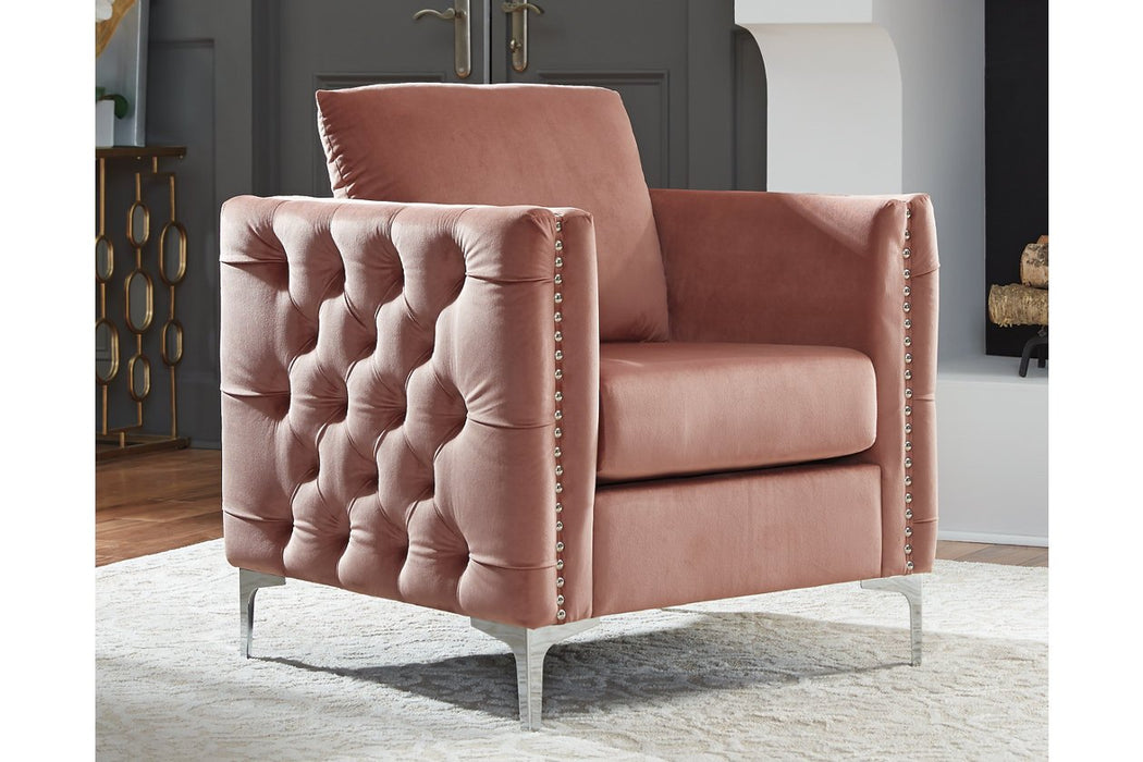 Lizmont Blush Pink Accent Chair - Lara Furniture