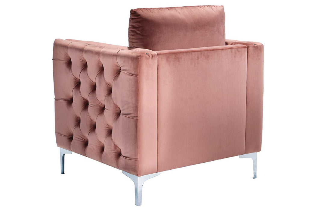 Lizmont Blush Pink Accent Chair - Lara Furniture