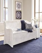 Dannerville Antique White Storage Bench - Lara Furniture