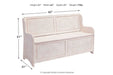 Dannerville Antique White Storage Bench - Lara Furniture