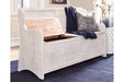 Dannerville Antique White Storage Bench - Lara Furniture