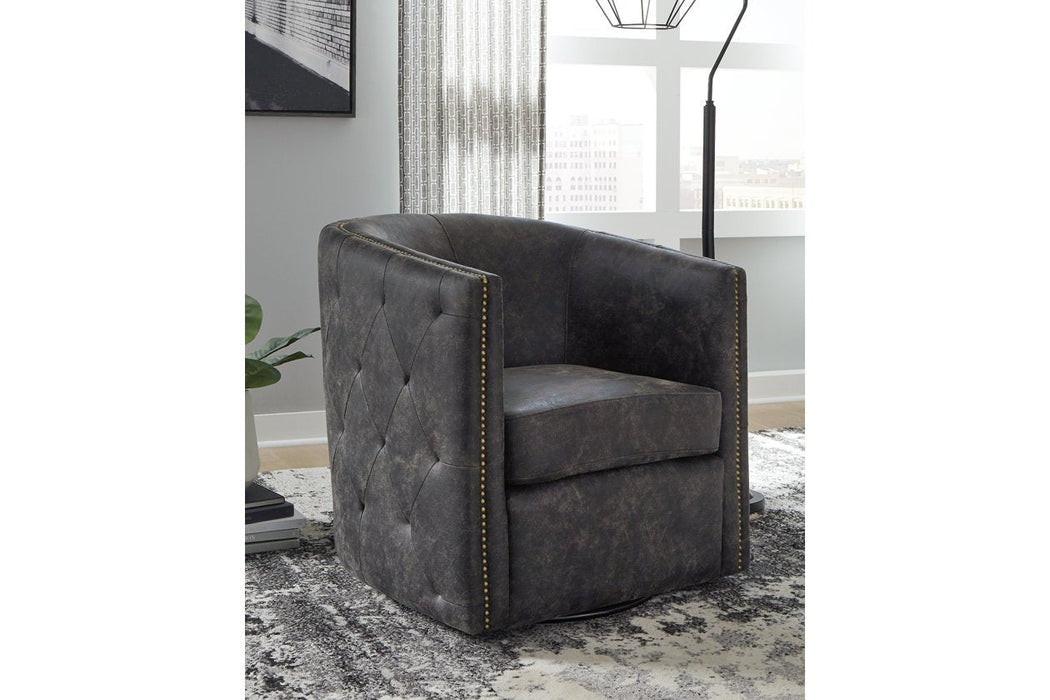 Brentlow Distressed Black Accent Chair - Lara Furniture