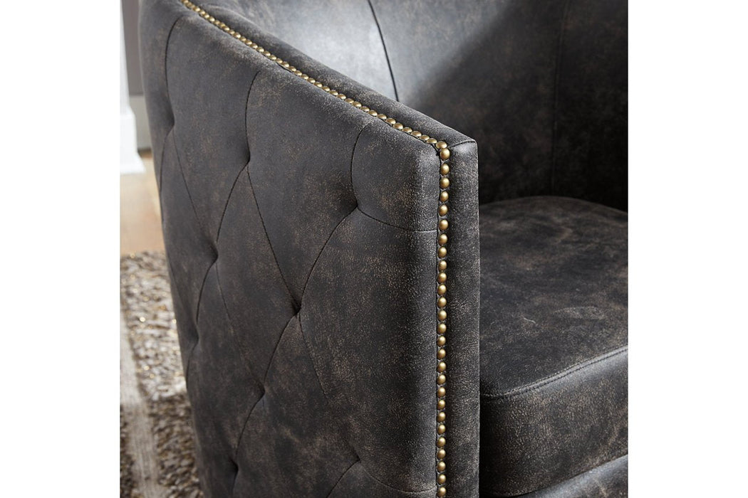 Brentlow Distressed Black Accent Chair - Lara Furniture