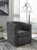 Brentlow Distressed Black Accent Chair - Lara Furniture