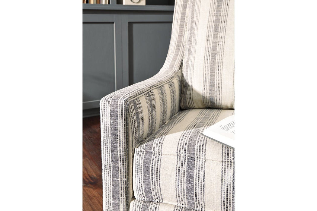 Kambria Ivory/Black Accent Chair - Lara Furniture