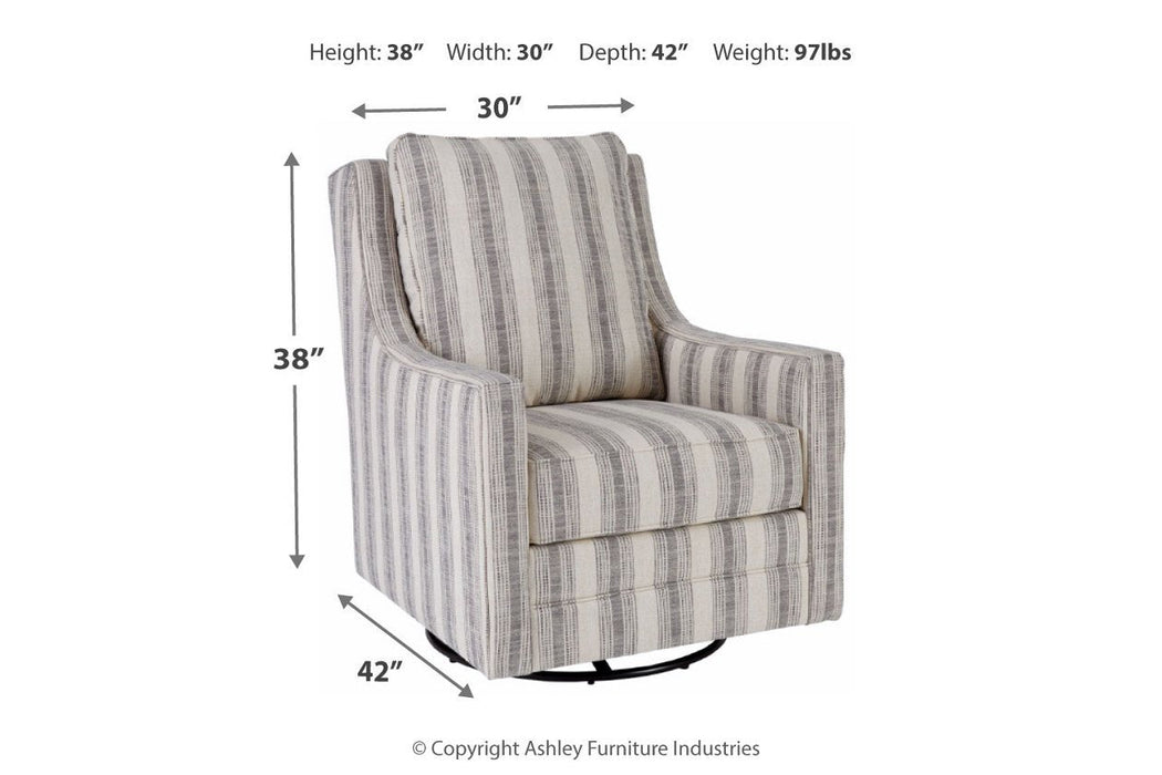 Kambria Ivory/Black Accent Chair - Lara Furniture