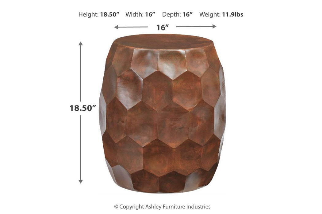 Wynlow Copper Finish Stool - Lara Furniture