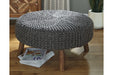 Jassmyn Charcoal Oversized Accent Ottoman - Lara Furniture