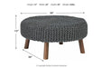 Jassmyn Charcoal Oversized Accent Ottoman - Lara Furniture