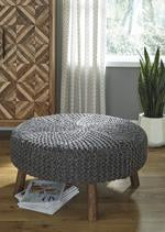 Jassmyn Charcoal Oversized Accent Ottoman - Lara Furniture
