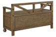 Brickwell Brown Storage Bench - Lara Furniture