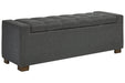 Cortwell Gray Storage Bench - Lara Furniture