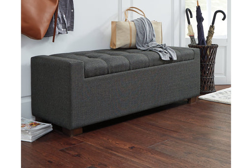 Cortwell Gray Storage Bench - Lara Furniture