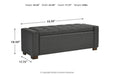 Cortwell Gray Storage Bench - Lara Furniture
