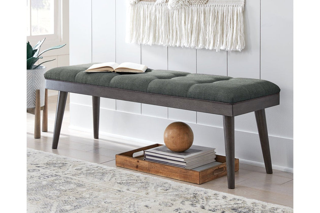 Ashlock Charcoal/Brown Accent Bench - Lara Furniture