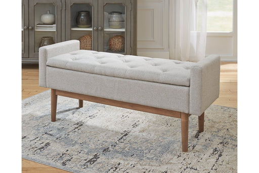 Briarson Beige/Brown Storage Bench - Lara Furniture