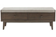 Chetfield Beige/Brown Storage Bench - Lara Furniture